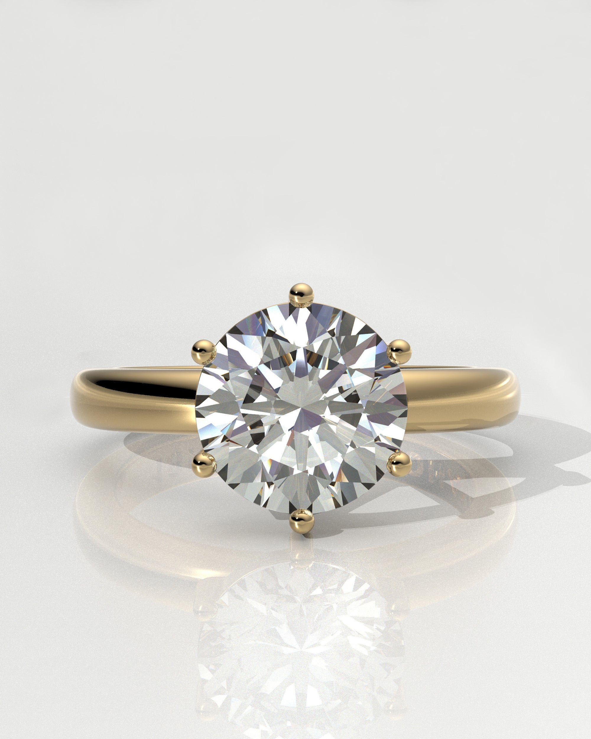 Solitaire - 6 Claw Round - White Diamond