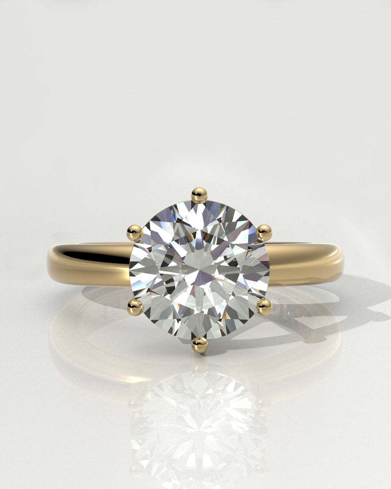 Solitaire - 6 Claw Round - White Diamond