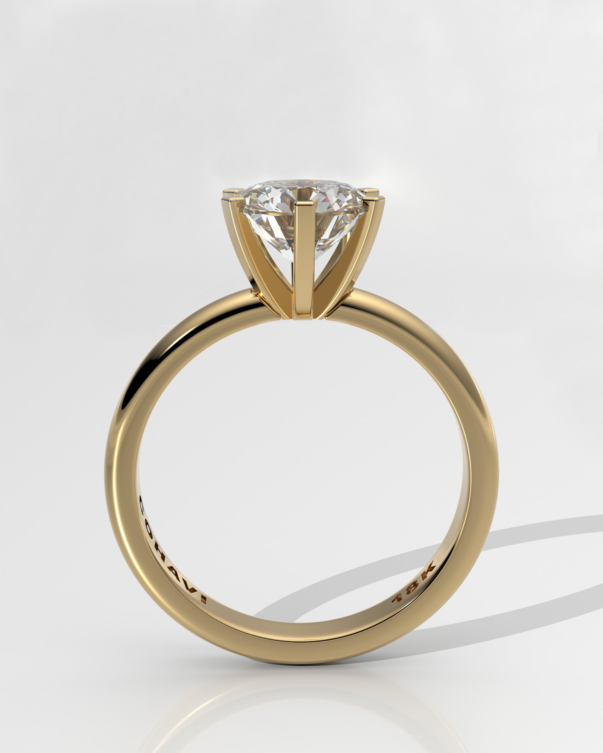 Solitaire - 6 Claw Square - White Diamond